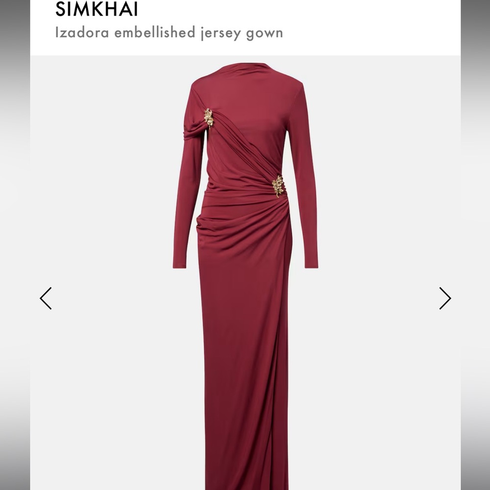 Simkhai Elegant Burgundy Embellished Jersey Gown